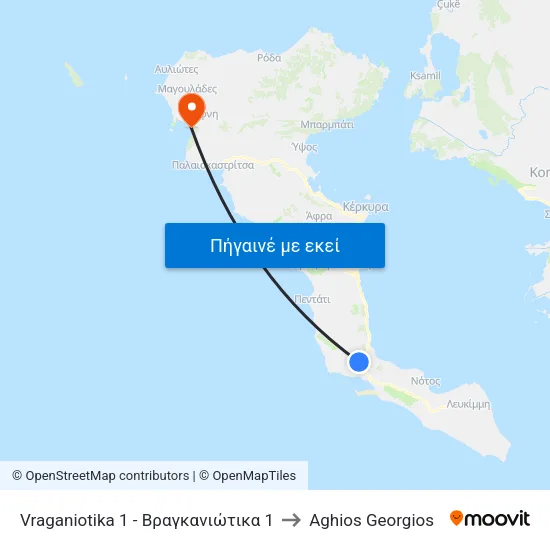 Vraganiotika 1 - Βραγκανιώτικα 1 to Aghios Georgios map