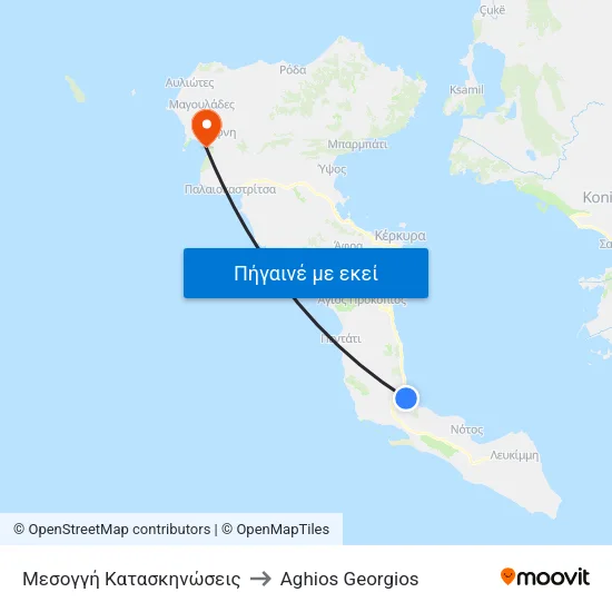 Μεσογγή Κατασκηνώσεις to Aghios Georgios map