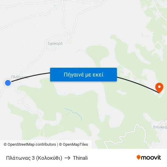 Πλάτωνας Κολοκύθι to Thinali map
