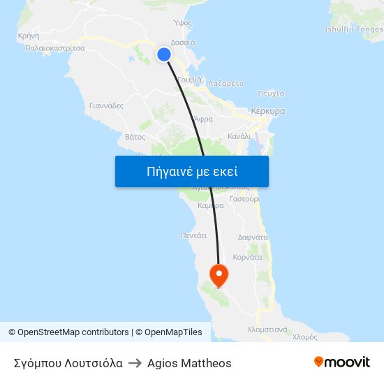 Σγόμπου Λουτσιόλα to Agios Mattheos map