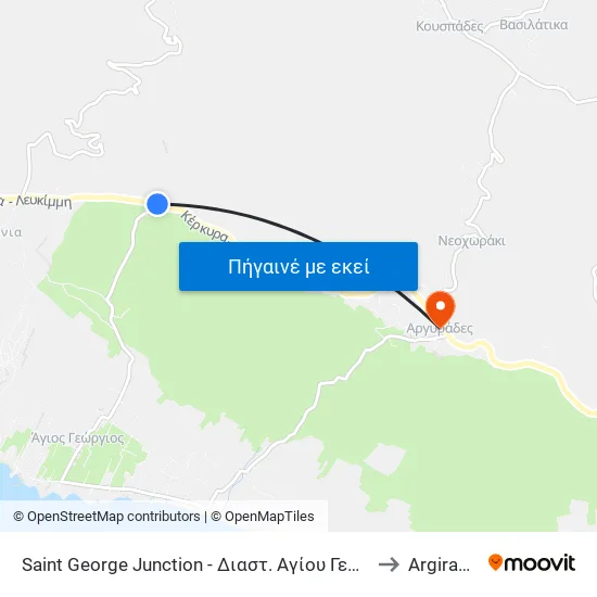 Saint George Junction - Διαστ. Αγίου Γεωργίου to Argirades map