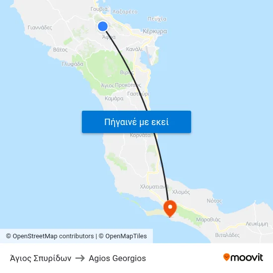 Άγιος Σπυρίδων to Agios Georgios map
