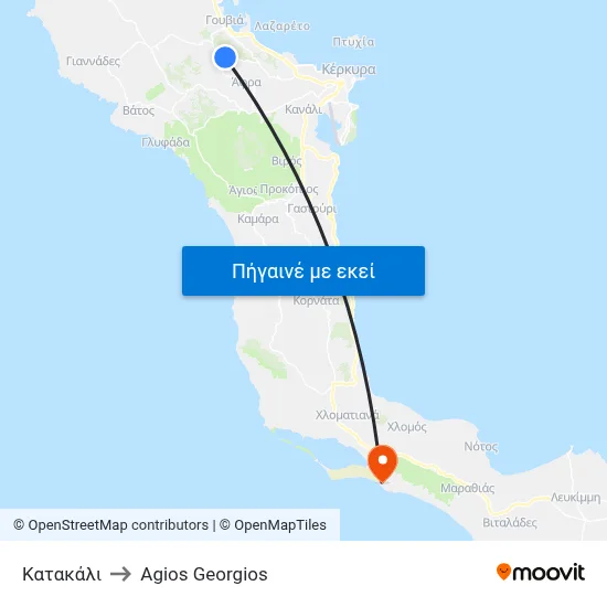 Κατακάλι to Agios Georgios map