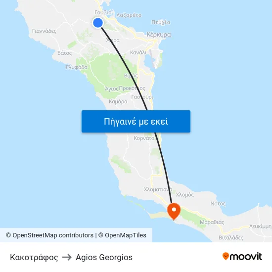 Κακοτράφος to Agios Georgios map