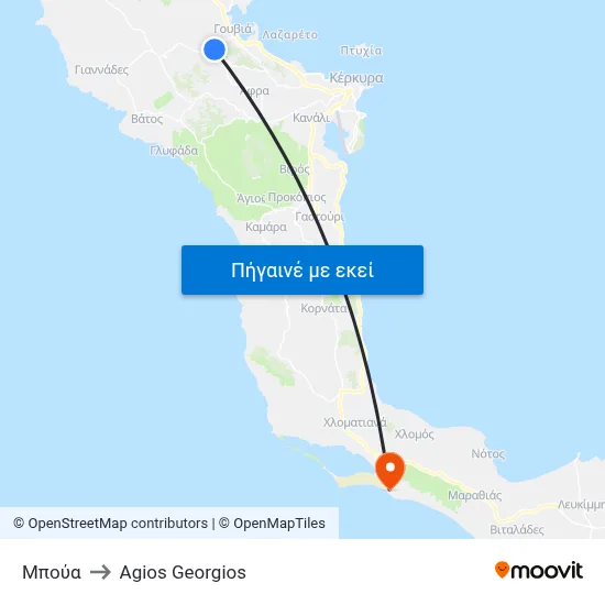 Μπούα to Agios Georgios map