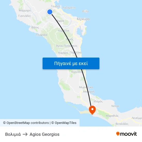 Βολιμιά to Agios Georgios map