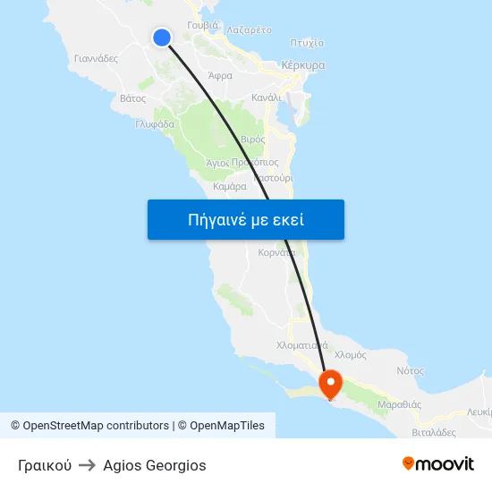 Γραικού to Agios Georgios map