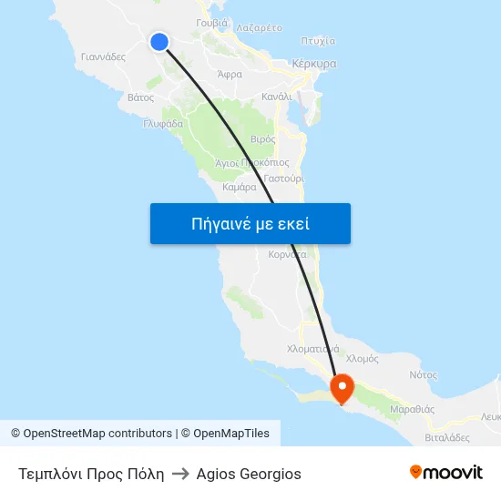 Τεμπλόνι Προς Πόλη to Agios Georgios map