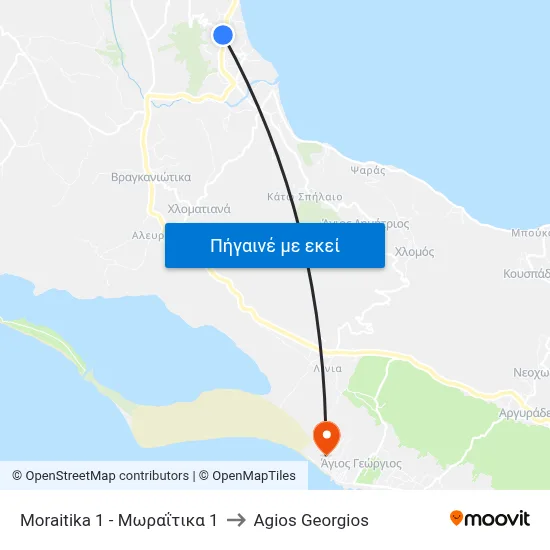 Moraitika 1 - Μωραΐτικα 1 to Agios Georgios map