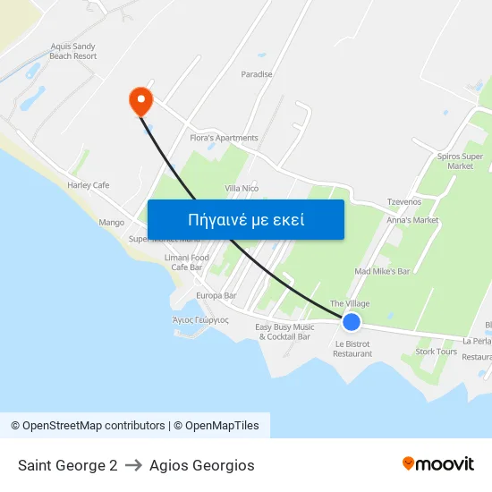 Saint George 2 to Agios Georgios map