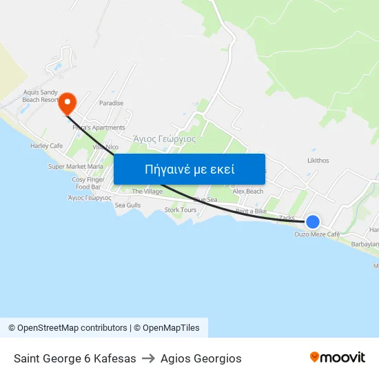 Saint George 6 Kafesas to Agios Georgios map