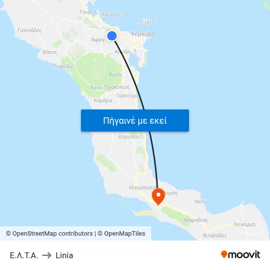Ε.Λ.Τ.Α. to Linia map