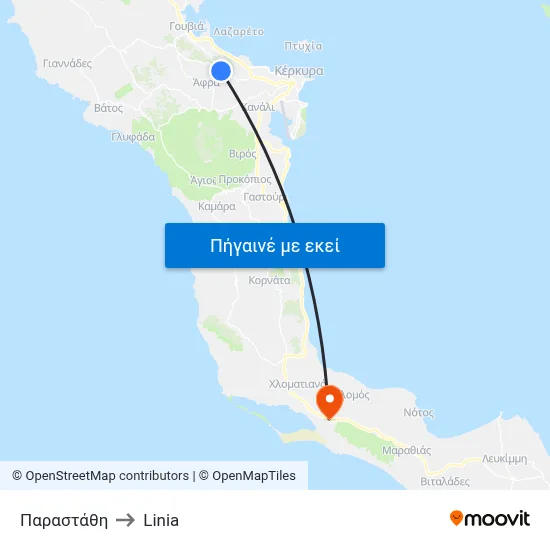 Παραστάθη to Linia map