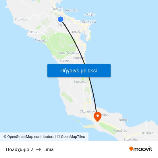 Πολύχωμα 2 to Linia map