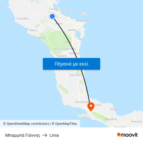 Μπαρμπά Γιάννης to Linia map