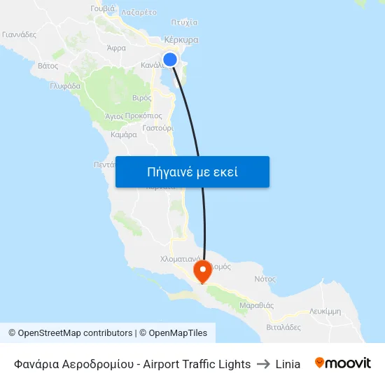Φανάρια Αεροδρομίου - Airport Traffic Lights to Linia map