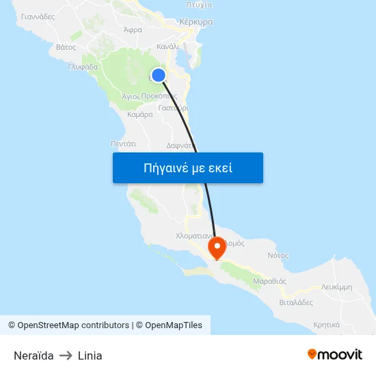 Neraïda to Linia map