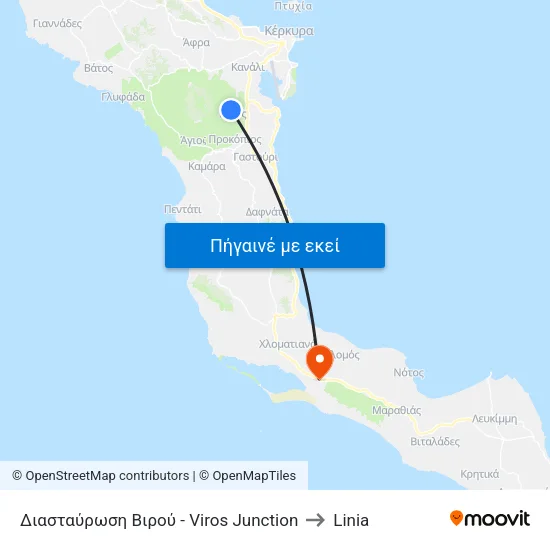 Σχολειίο Βυρού to Linia map