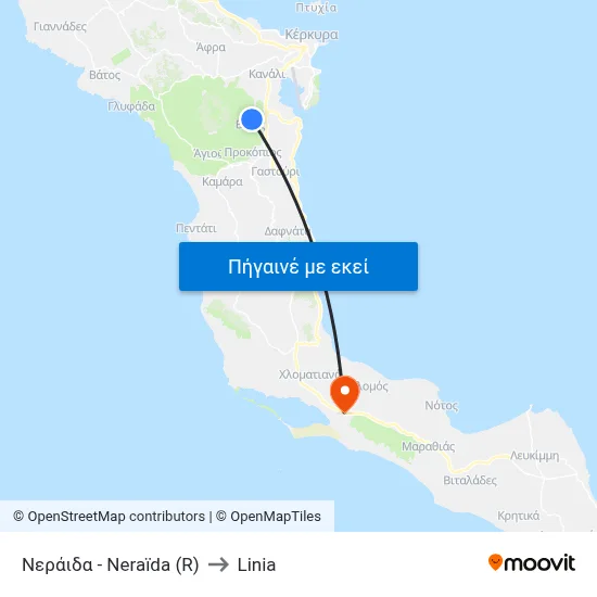 Νεράιδα - Neraïda (R) to Linia map