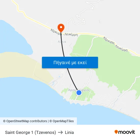 Saint George 1 (Tzevenos) to Linia map
