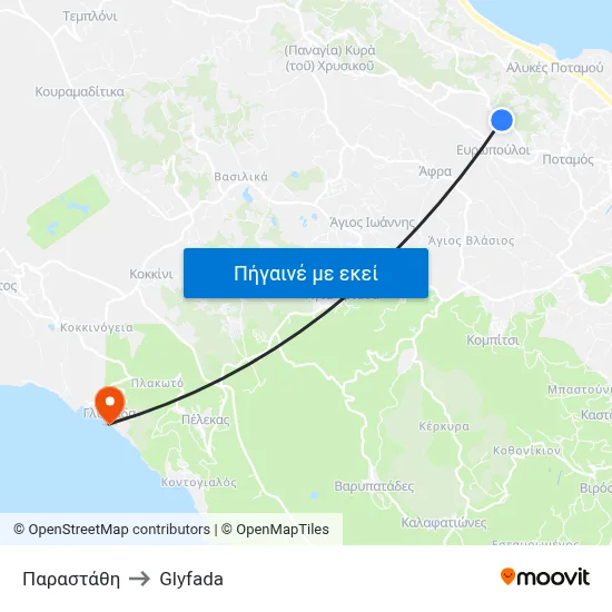 Παραστάθη to Glyfada map