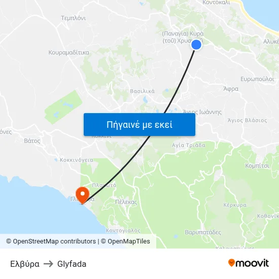Ελβύρα to Glyfada map