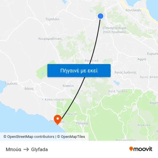 Μπούα to Glyfada map