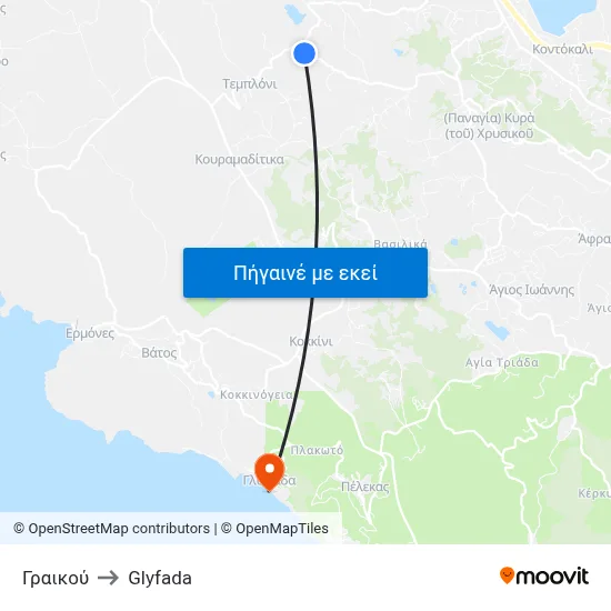 Γραικού to Glyfada map