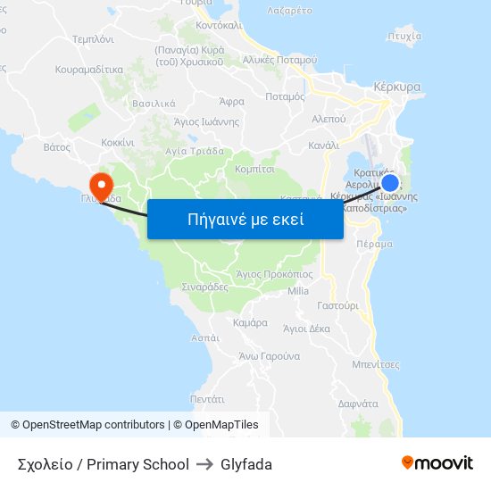 Σχολείο / Primary School to Glyfada map