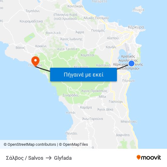 Σάλβος / Salvos to Glyfada map