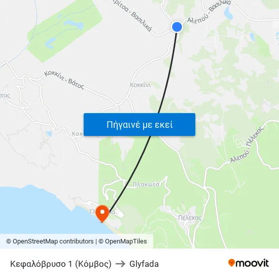 Κεφαλόβρυσο 1 (Κόμβος) to Glyfada map