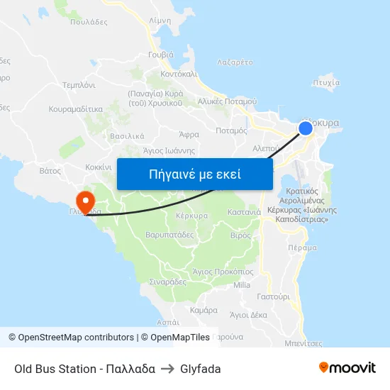 Old Bus Station - Παλλαδα to Glyfada map