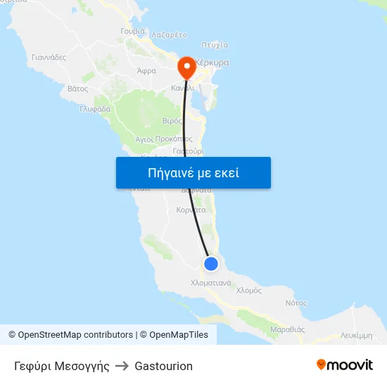 Γεφύρι Μεσογγής to Gastourion map