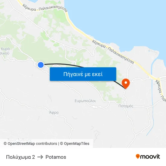 Πολύχωμα 2 to Potamos map