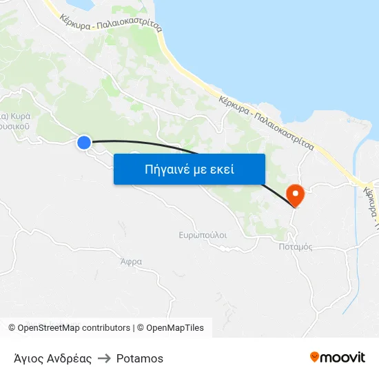 Άγιος Ανδρέας to Potamos map