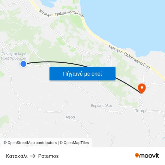 Κατακάλι to Potamos map