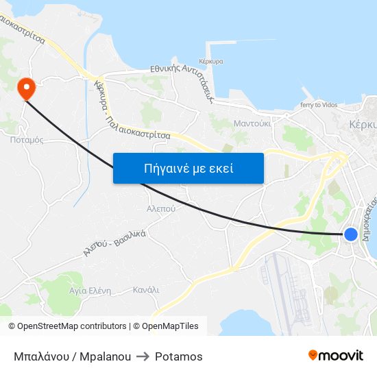 Μπαλάνου / Mpalanou to Potamos map