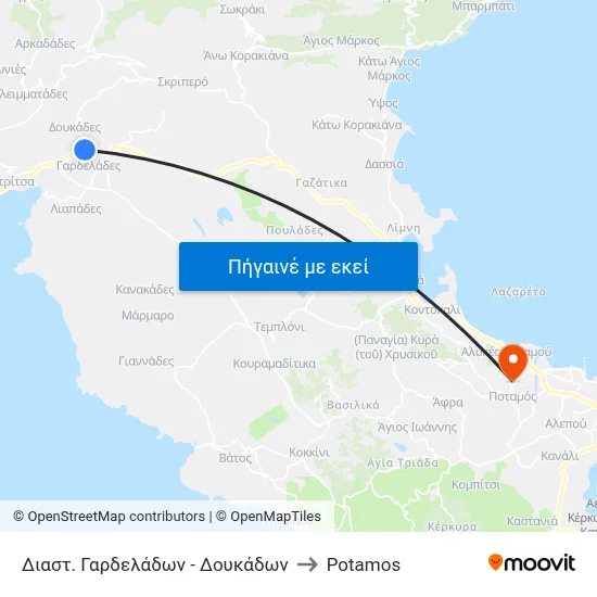 Διαστ. Γαρδελάδων - Δουκάδων to Potamos map