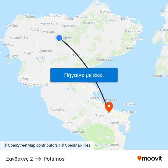 Ξανθάτες 2 to Potamos map