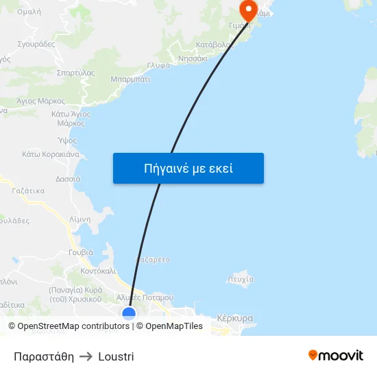 Παραστάθη to Loustri map