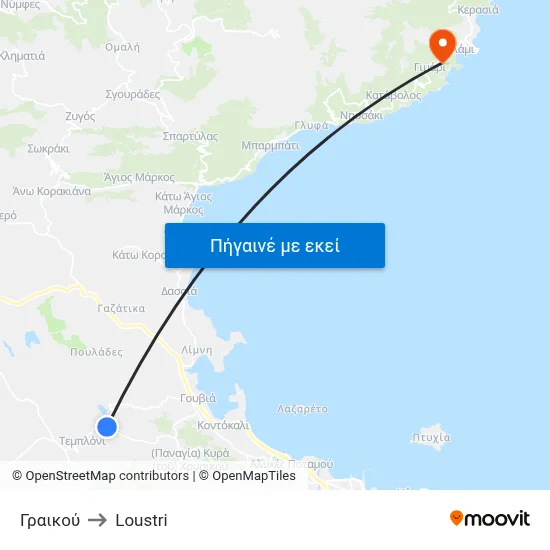 Γραικού to Loustri map