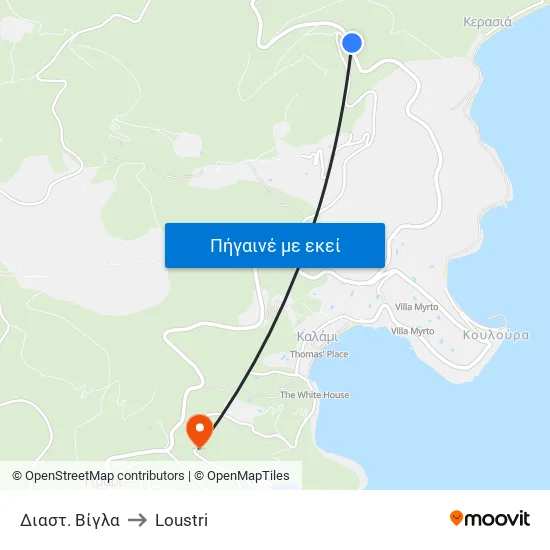 Διαστ. Βίγλα to Loustri map