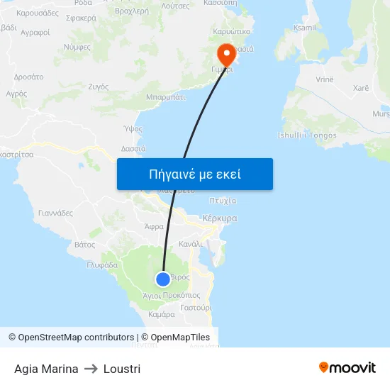 Αγ.Μαρίνα / Agia Marina to Loustri map