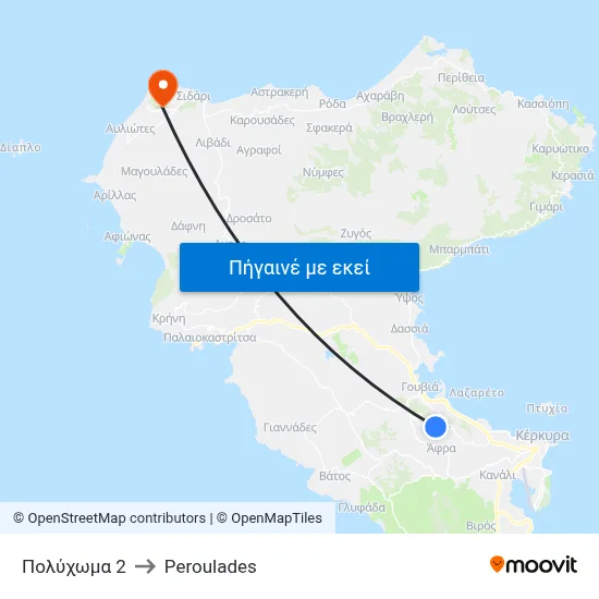 Πολύχωμα 2 to Peroulades map