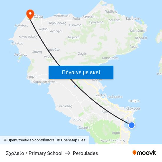 Σχολείο / Primary School to Peroulades map