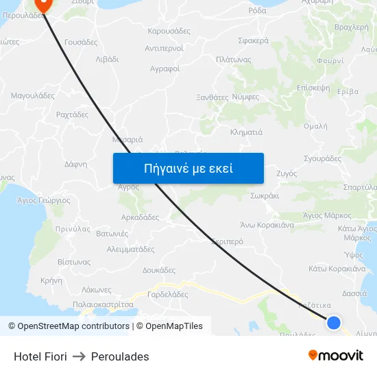 Hotel Fiori to Peroulades map
