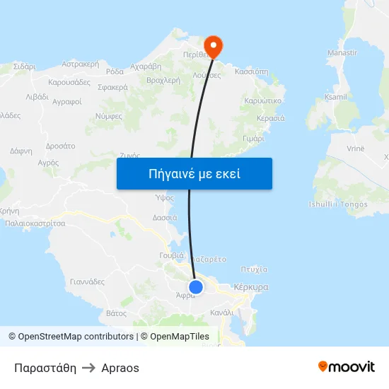 Παραστάθη to Apraos map