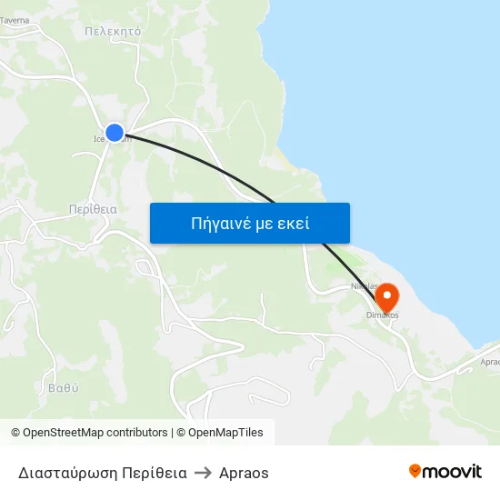 Διασταύρωση Περίθεια to Apraos map