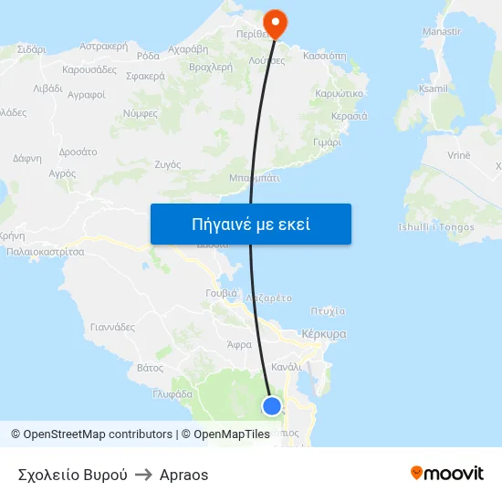 Σχολειίο Βυρού to Apraos map