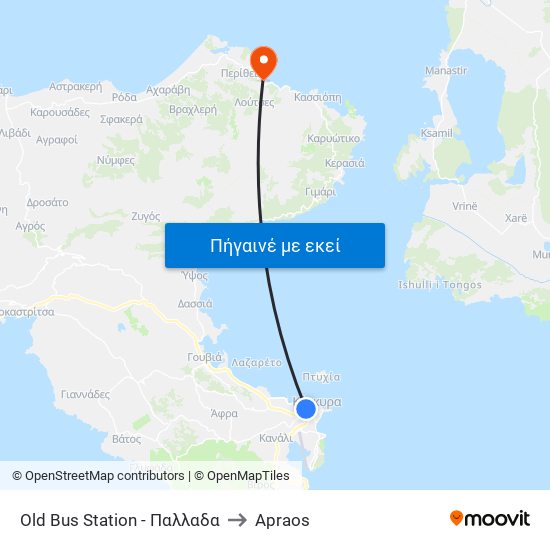 Old Bus Station - Παλλαδα to Apraos map